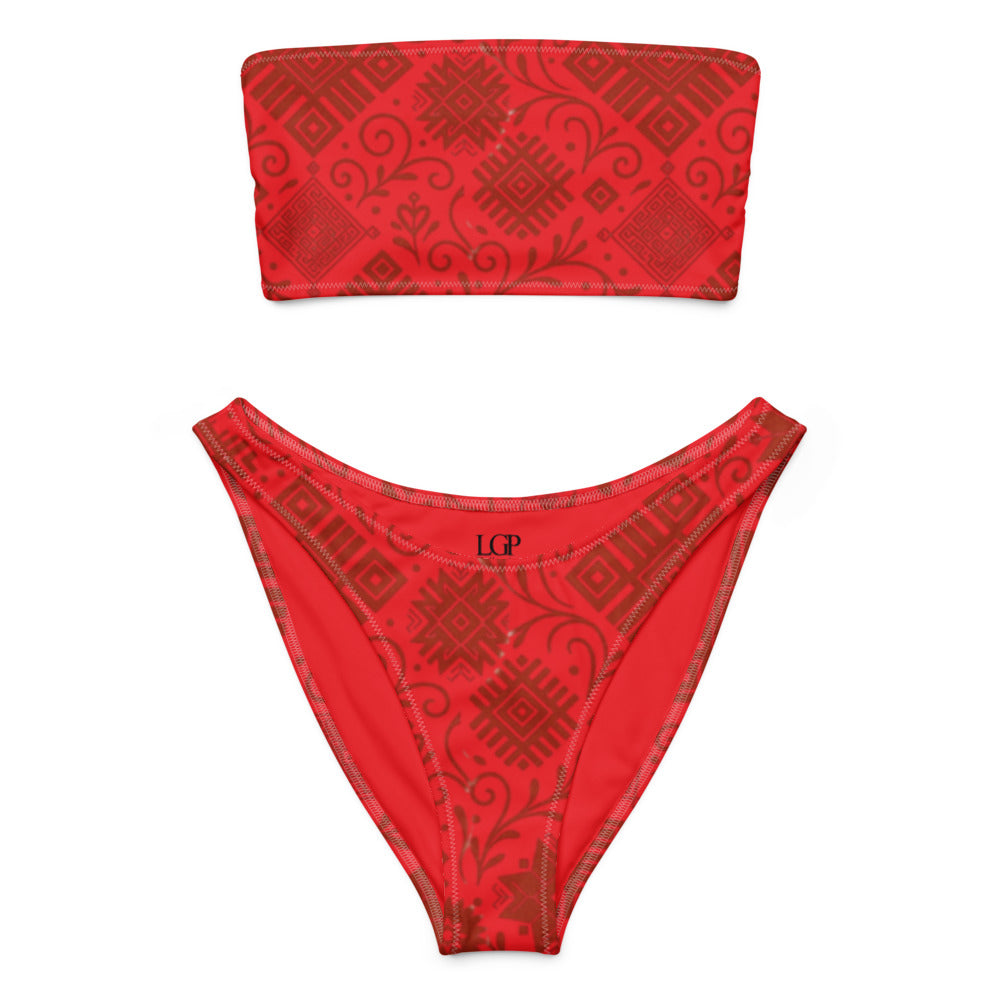 LGP Collection ( Latvia Red )  bandeau bikini set
